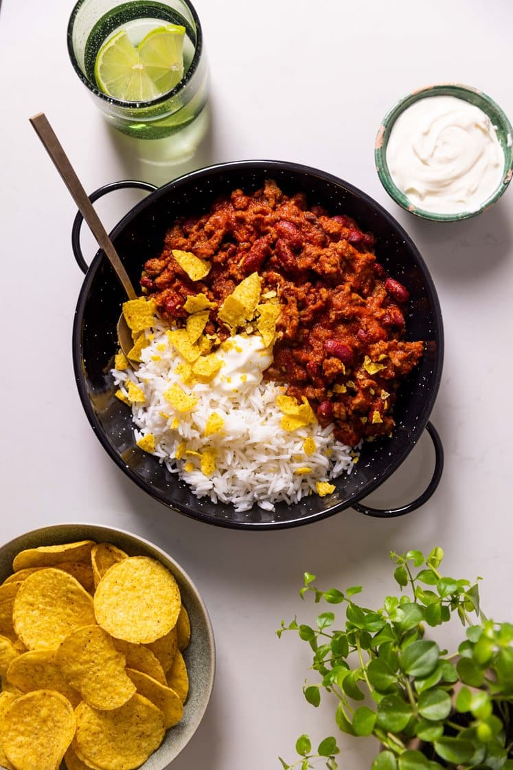 Quick Chili con carne med ris