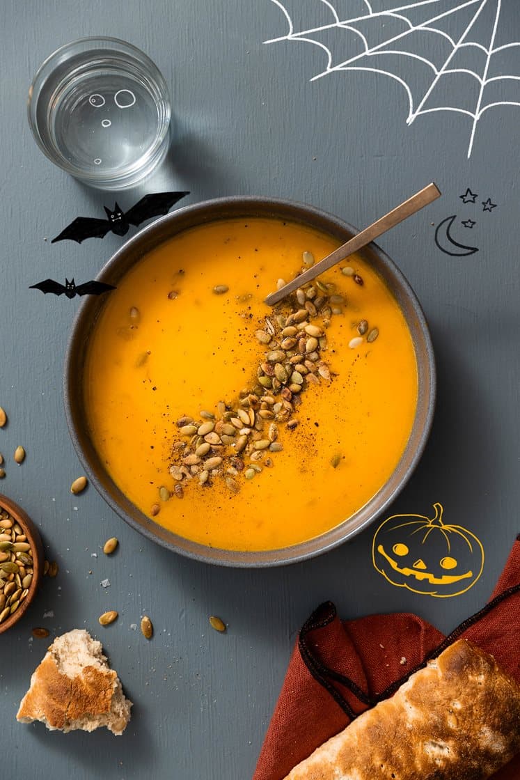 Uhyggelig butternutgræskarsuppe