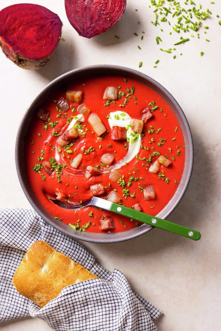 Rødbedesuppe med pancetta