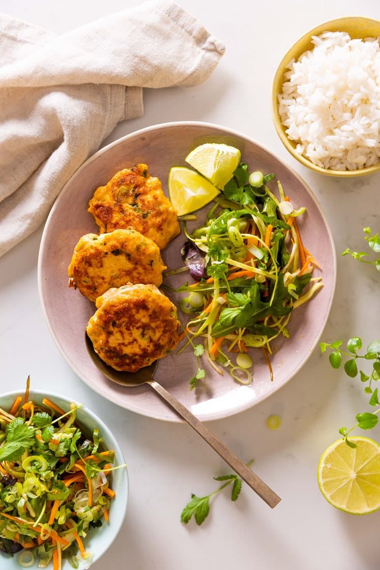 Krydret fishcake med ris
