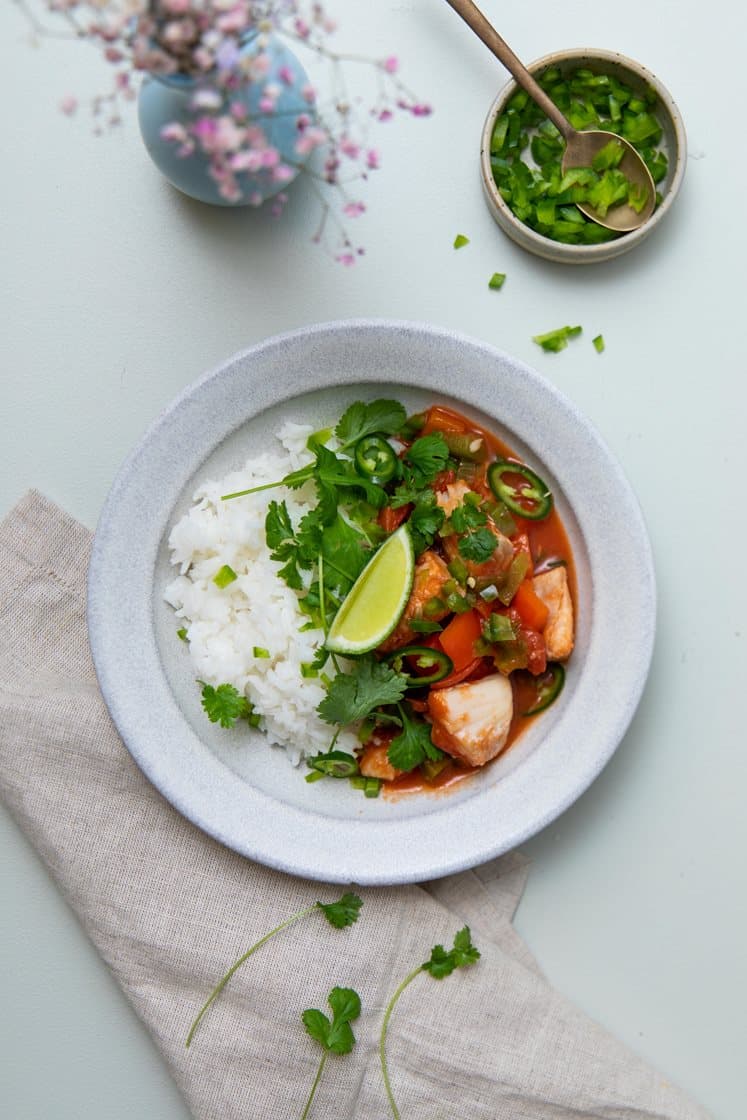 Moqueca - Brasiliansk fiskegryde med peberfrugt og kokos