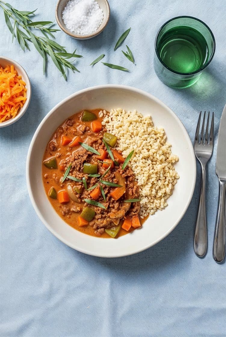 Fransk oksegryde med estragon og bulgur
