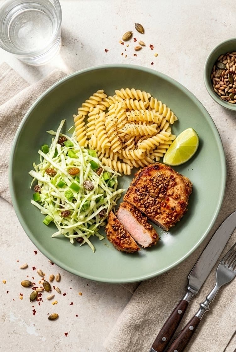 Glutenfri pasta og mexi-kotelet med chilirub og mexislaw