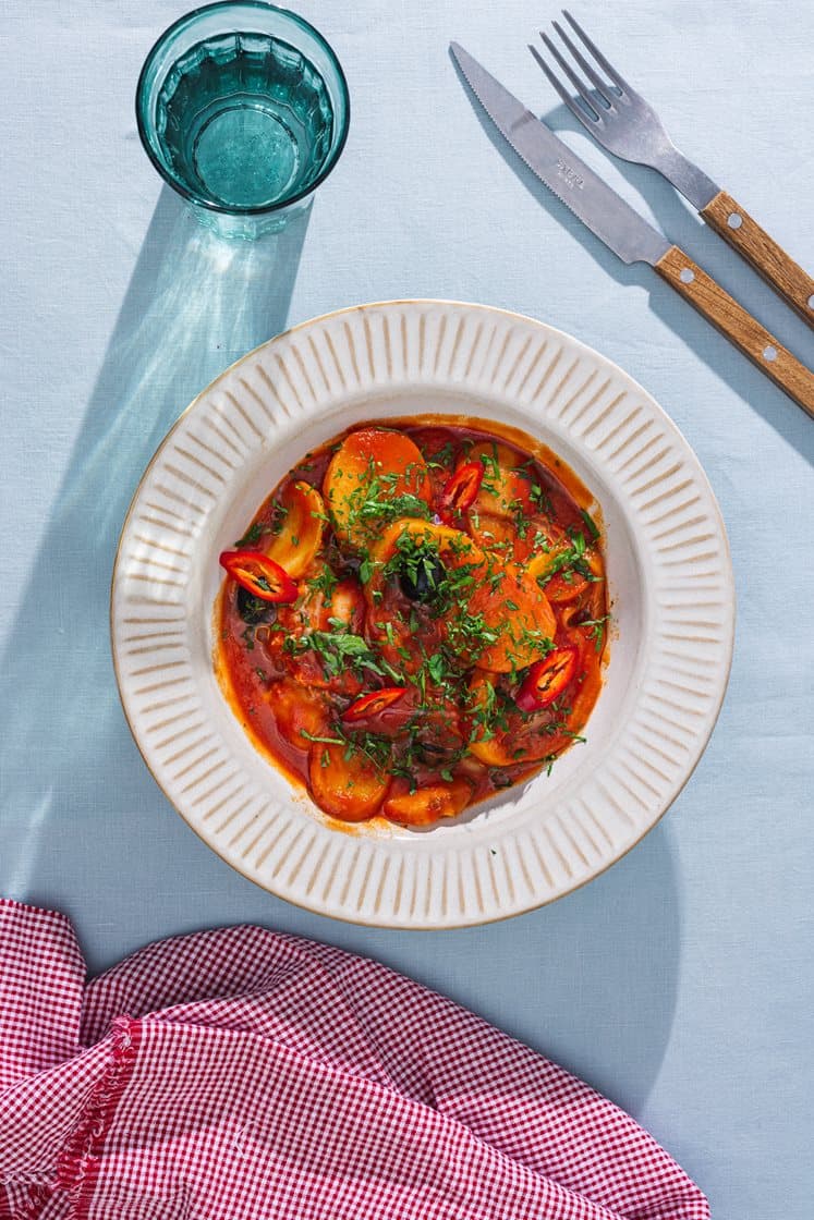 Nem bacalao med hvid fisk og oliven