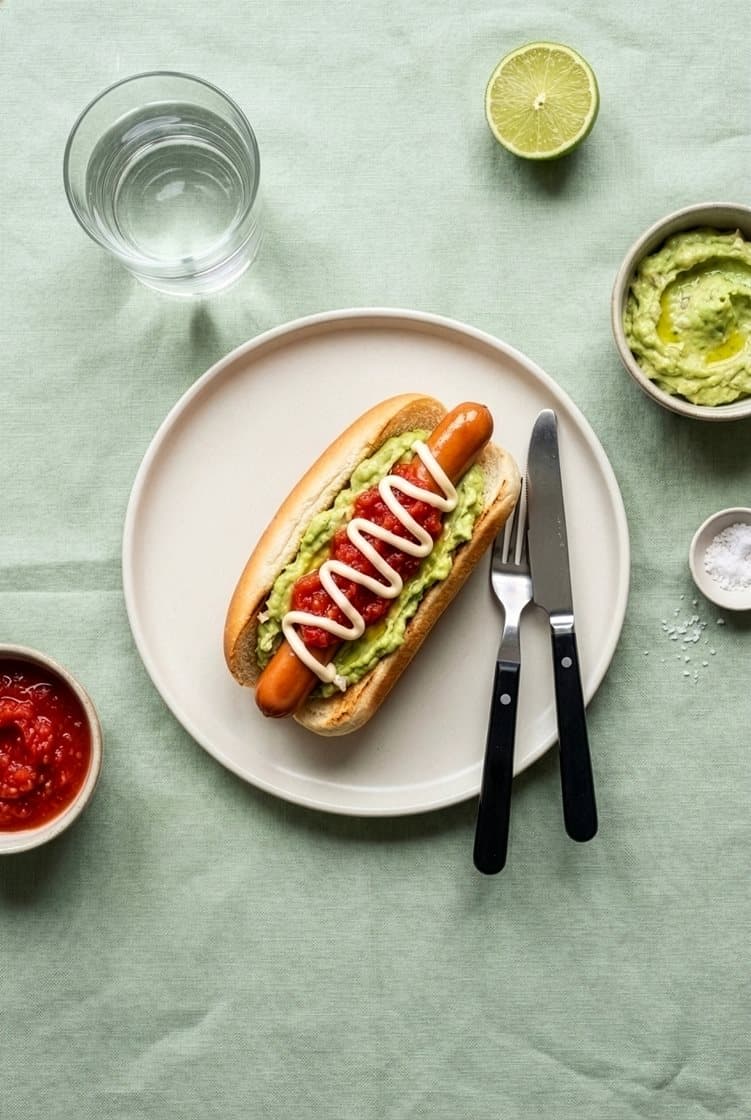 "Completo Italiano" Chilensk hotdog med avocado, salsa og mayonnaise